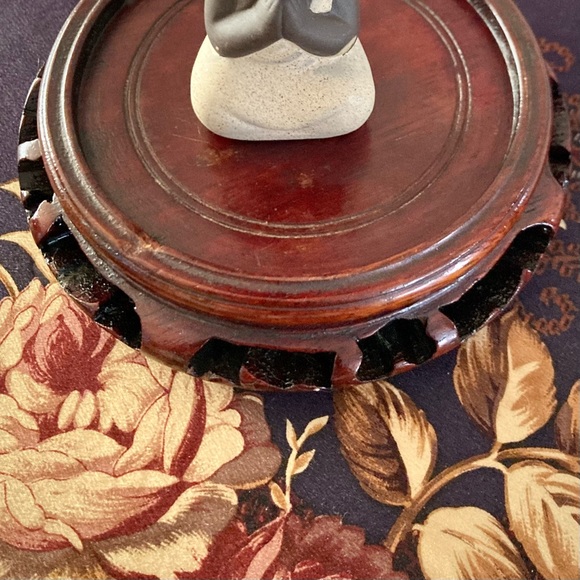 Chinese Rosewood carved lacquered footed wood lamp vase display base Vintage - Picture 6 of 8